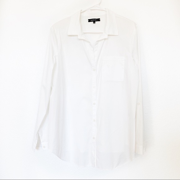 Lafayette 148 New York Tops - Lafayette 148 | White One Pocket Shoulder Pad Top